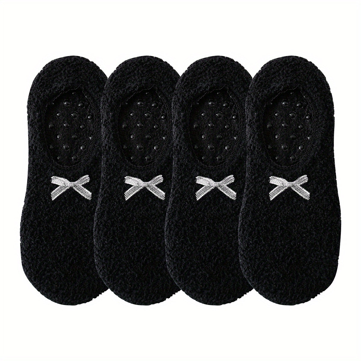 4 Pairs Fuzzy Short Socks Variety, Comfortable Anti Slip Ankle Socks Women's Sto