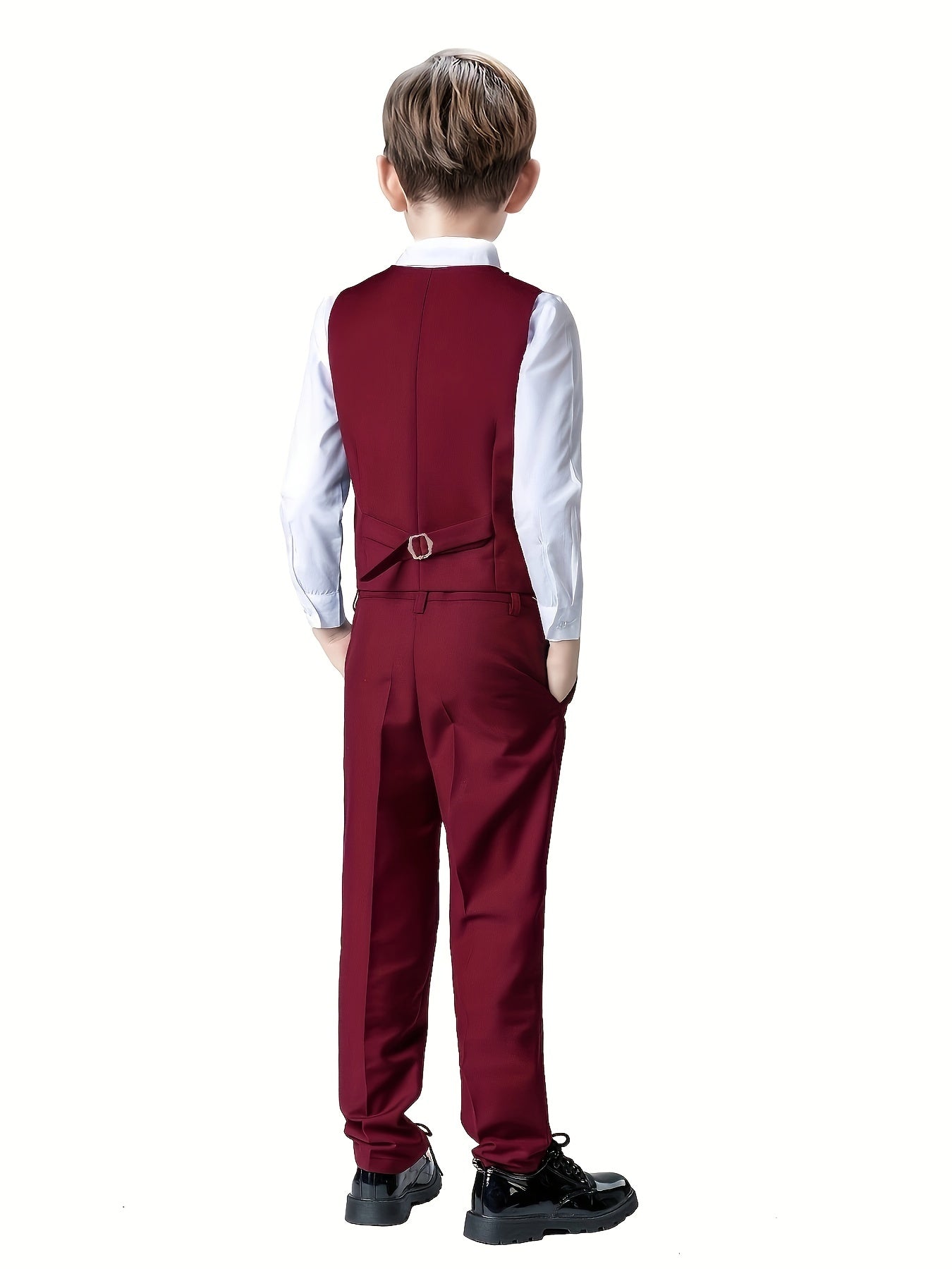 2pcs Boys Formal Outfits Pants&Vest Set For Competition Wedding Dress