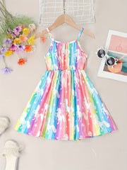 Girl Spaghetti Strap Polka Dots Summer Beach Dress