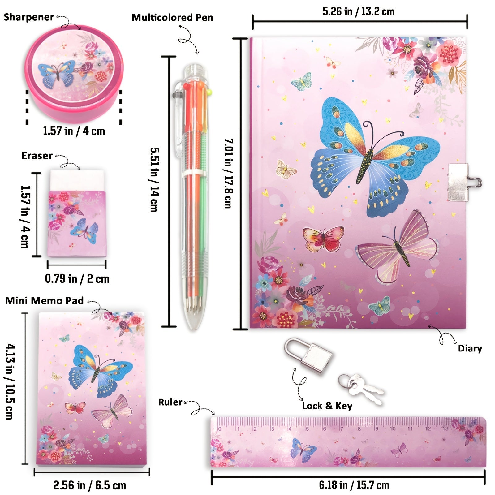 Girls Diary With Lock Kids Journal Stationary Set Mermaid Gift