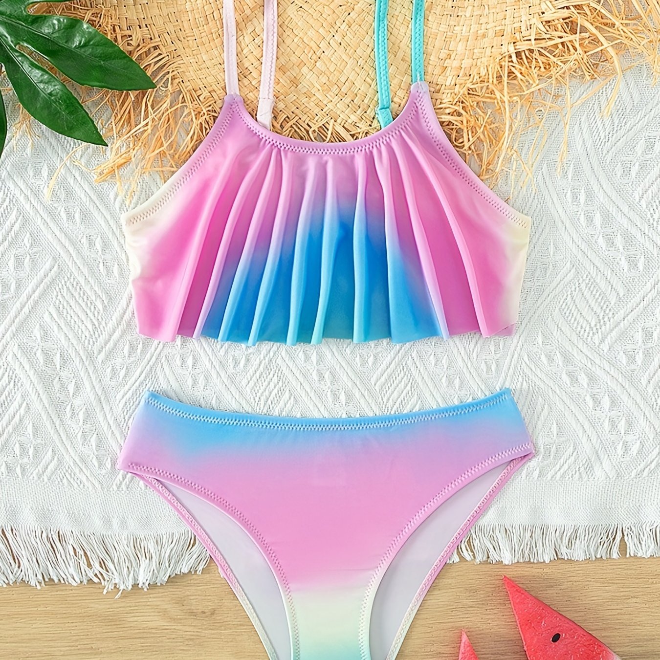 Girls Stylish Gradient Bikini Swimsuit for Beach Fun