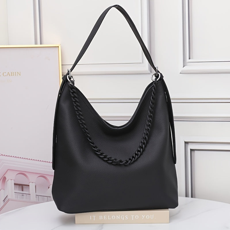Top Layer Cowhide Shoulder Bag Large Capacity Women Crossbody Handbag