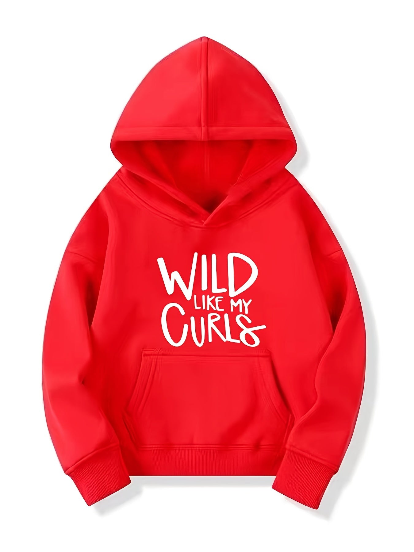 Girls Wild Like My Curls Hooded Sweatshirt Top Youth Girls' Long Sleeve Hoodie