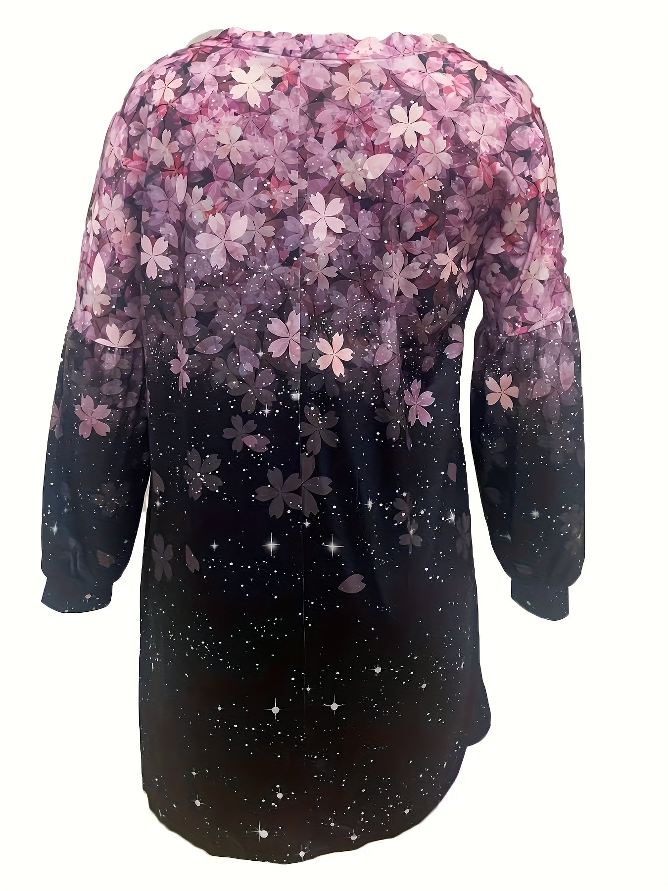 Floral Print Long Sleeve Open Front Cardigan