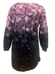 Floral Print Long Sleeve Open Front Cardigan