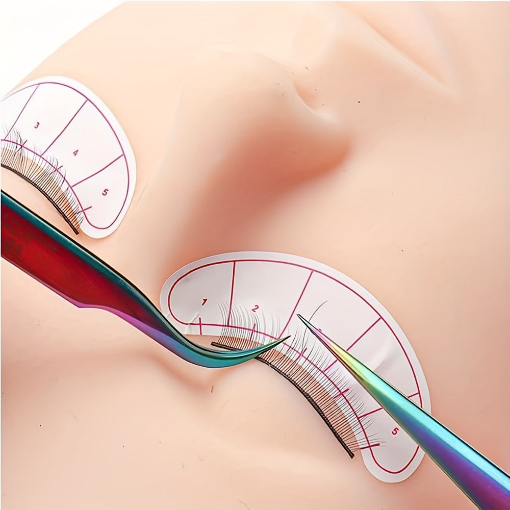 140pcs Eyelash Mapping Stickers 3D Eye Pads Patch Self Adhesive Practice Lashes