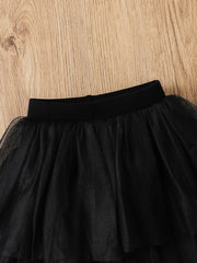 Girls Cotton Footless Leggings With Mesh Tutu Skirt For Winter