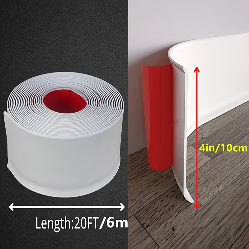 16 Cm X 6 1 Meter Flexible Wall Base Cover Peel Stick Rubber