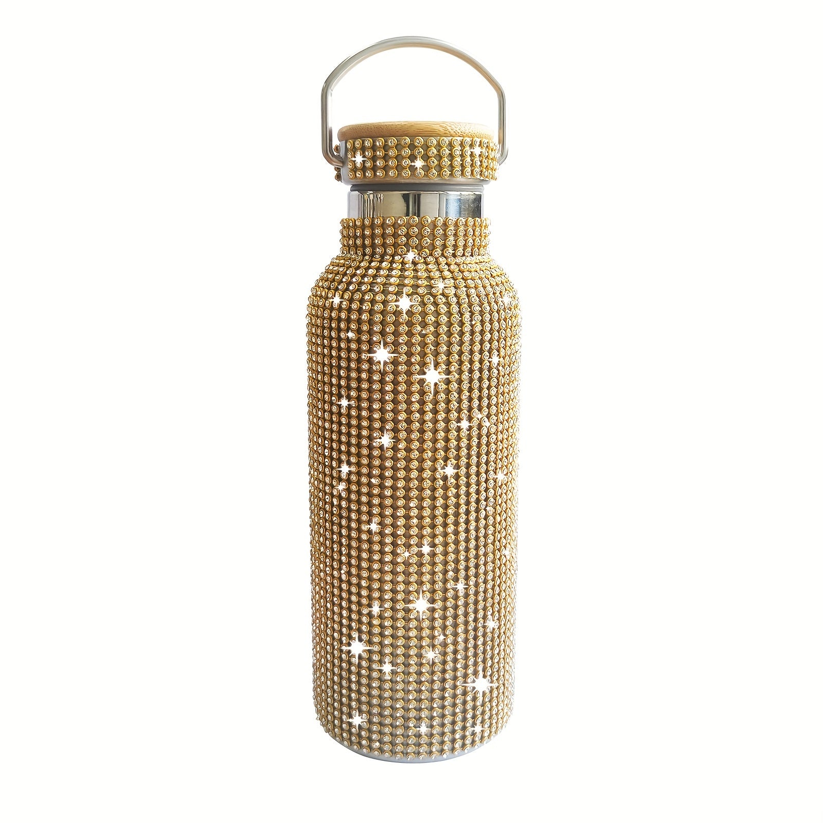500ml Vacuum Cup Stainless Steel Insulated Bamboo Cover Water Cup