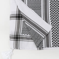 Men's Grey Striped Folding Line Scarf Headscarf
