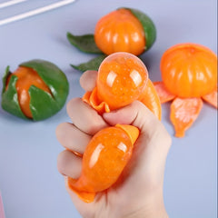 3pcs Squeeze Orange Fidget Mini Novelty Realistic Peeling Orange Prank Toy