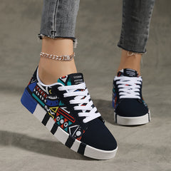 Graphic Pattern Lightweight Breathable Skate Shoes Outdoor Sneakers