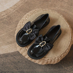 Women's Bowknot Chunky Heel Loafers