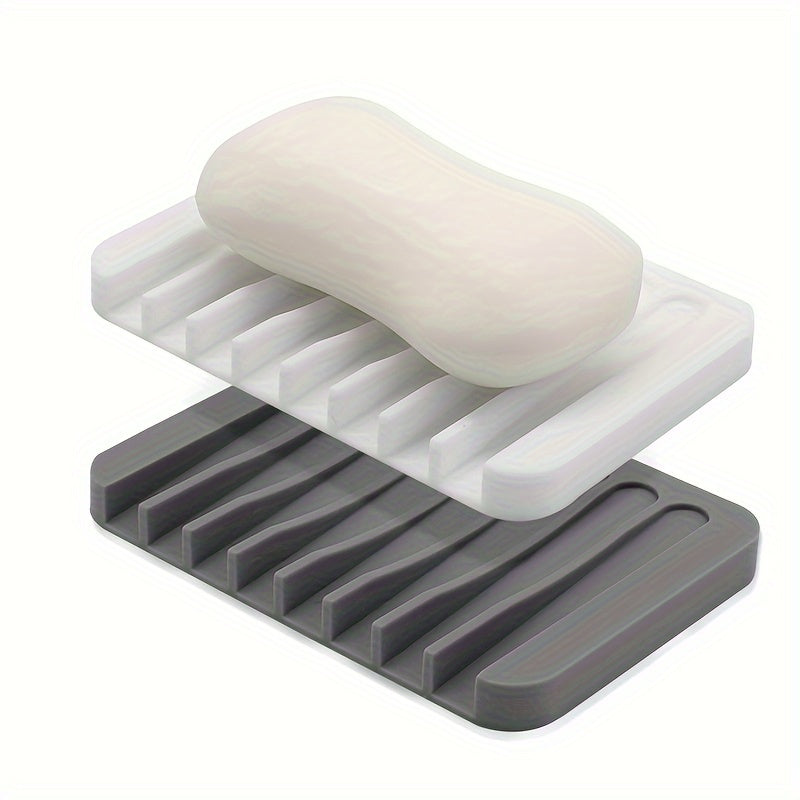 Silicone Soap Dish Non-slip Drainable Soap Pad Quick Drain Box