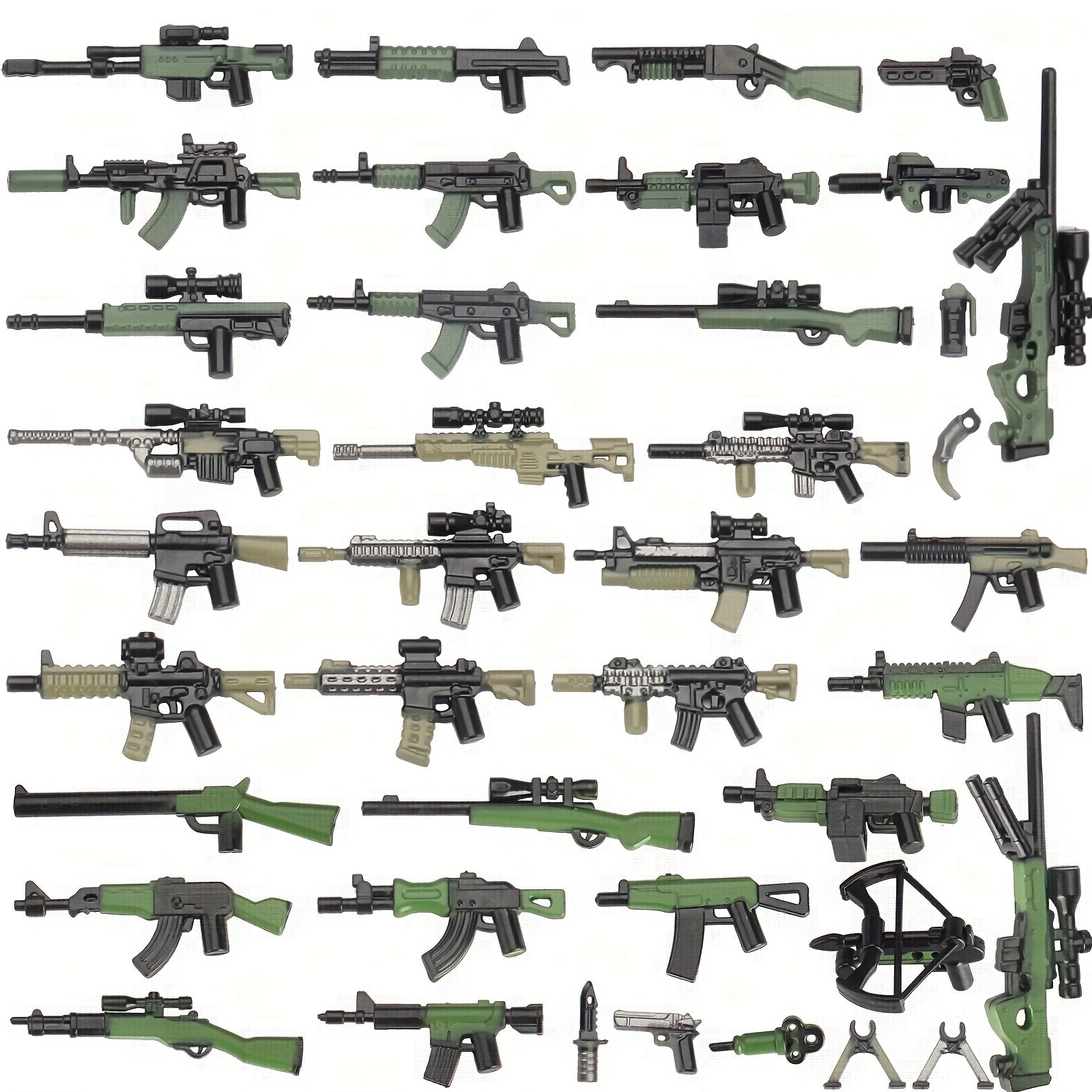 Military Building Blocks Set Weapons Pack for Boys - Mini Figure Handheld Gun