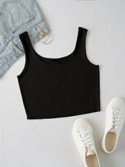 Rib Knit Crop Top Stretchy Tank