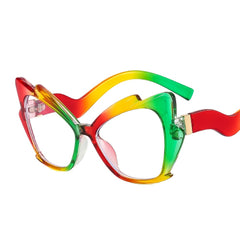 Rainbow Cat Eye Clear Lens Glasses For Women - Light Blocking Glasses