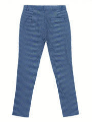 Men's Striped Slim Fit Suit Pants