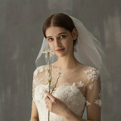 Double Layer Short Head Veil With Comb Mesh Veil Bridal Wedding Hair Accessories