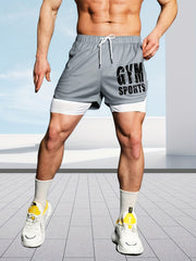 Men's 2-in-1 Double Layer Sports Shorts for Gym Workout - Summer Training