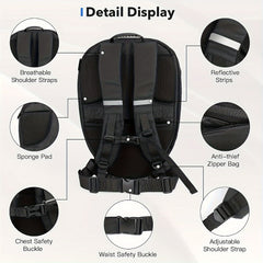 Waterproof LED Hard Shell Backpack for Motorcycle Bicycle Cycling