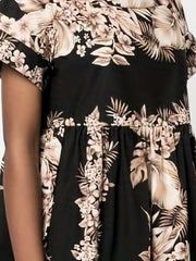 Tropical Print Short Sleeve Dress