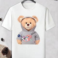 Men's Teddy Bear Print T shirt Active Tee Outdoor
