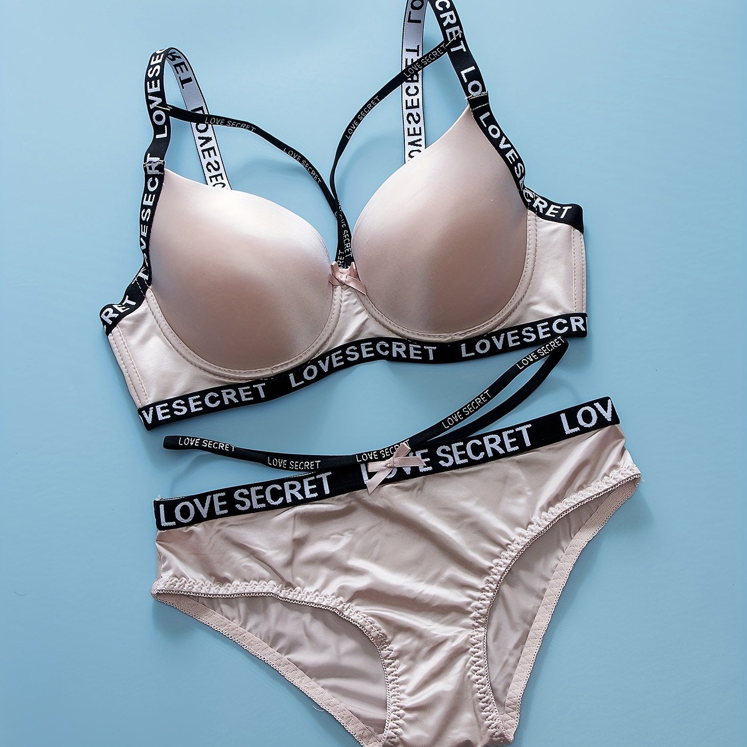 Letter Print Bra & Panties Lingerie Set