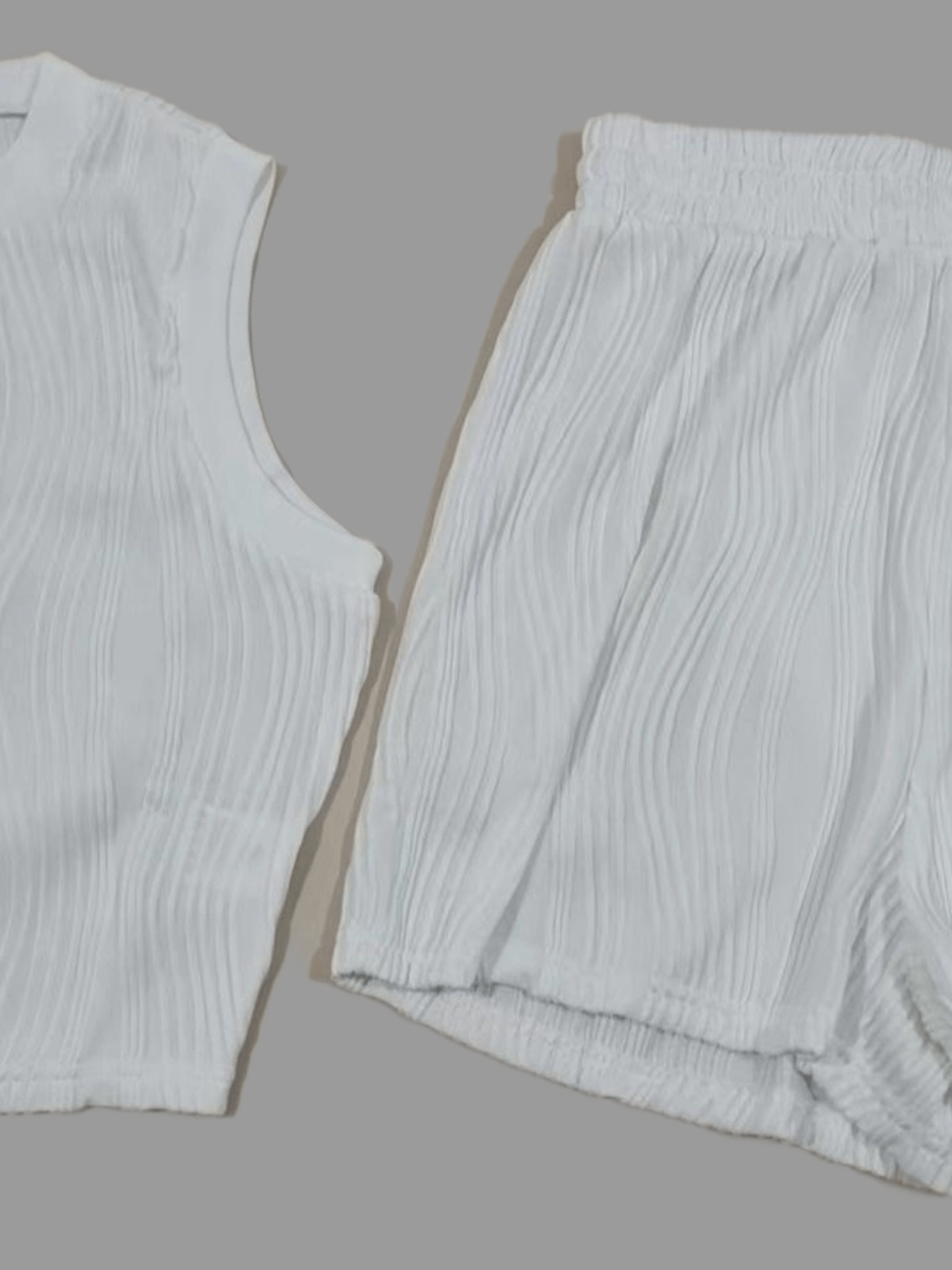 Sleeveless Mock Neck Tank Top & Shorts Set