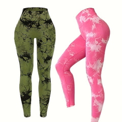 Tie Dye High Waist Yoga Pants Quick Dry Butt Lifting Leggings Women's Activewear