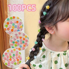 100pcs Baby Girls Hair Accessories Colorful Crown Flower Wing Hairpins