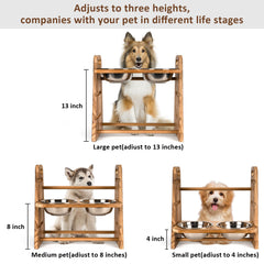 Wooden Dog Bowl Stand for Small & Medium Pets
