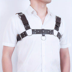 Men's PU Leather X-Shaped Shoulder Armor Chest Harness