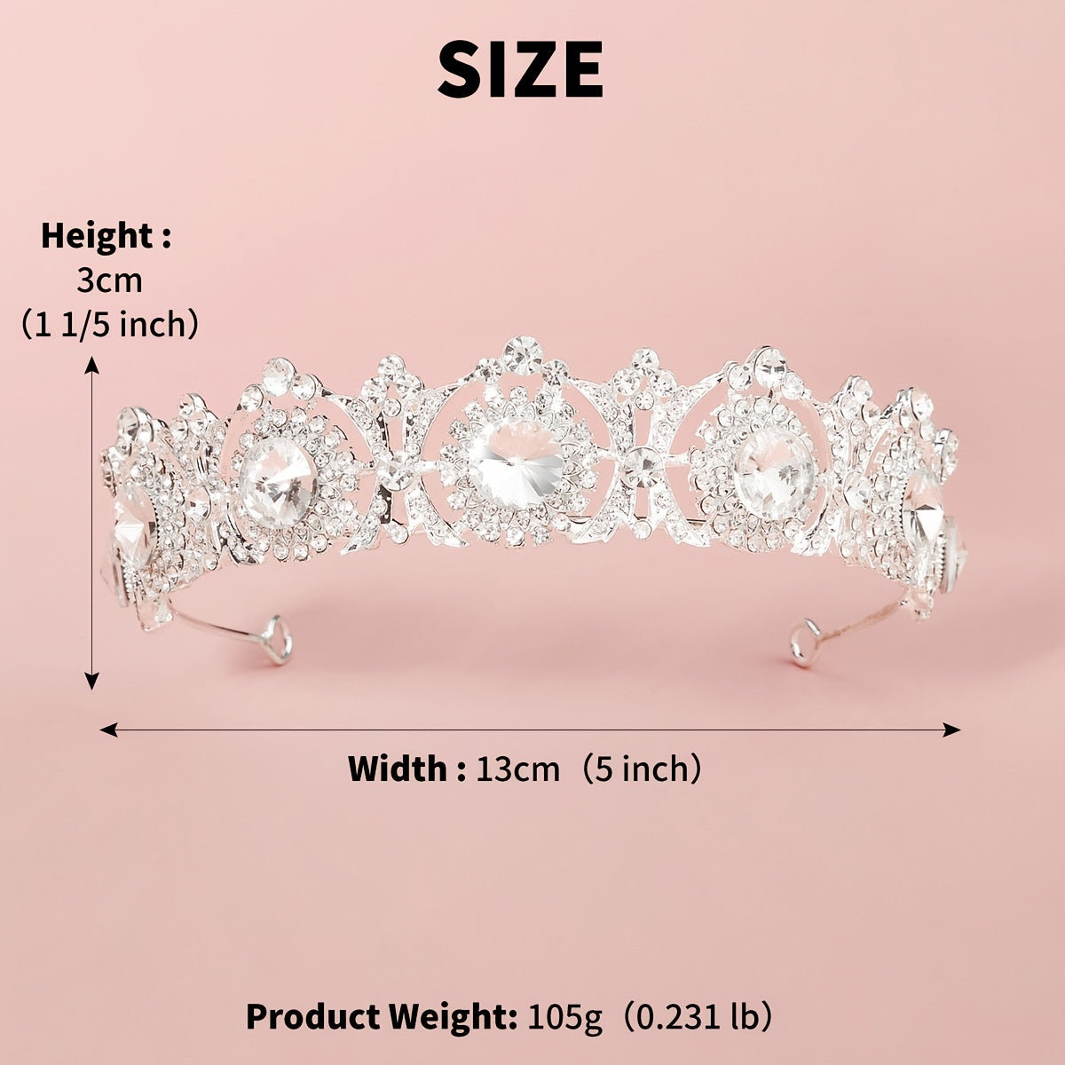 Rhinestone Tiara Crown Wedding Hair Jewelry