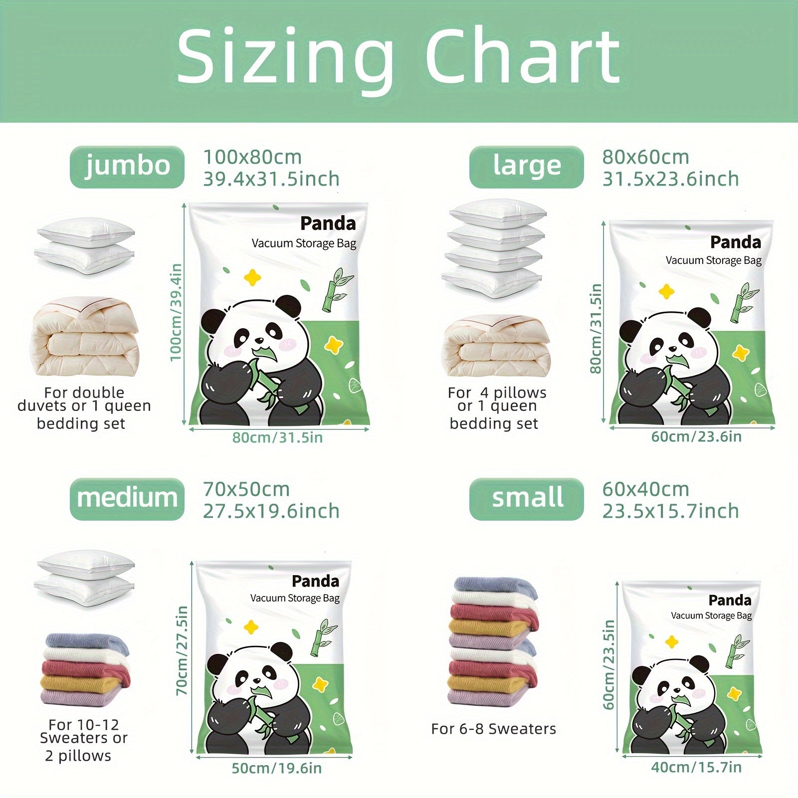 6pcs Vacuum Storage Bag Bedroom Space Saving Quilt Blanket Clothes Sealing Bag