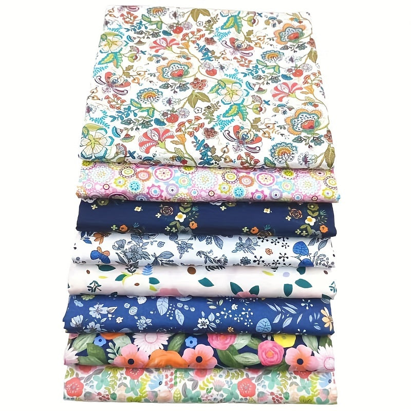 8pcs Multicolor Polka Dot Cotton Fabric Patchwork DIY Crafting