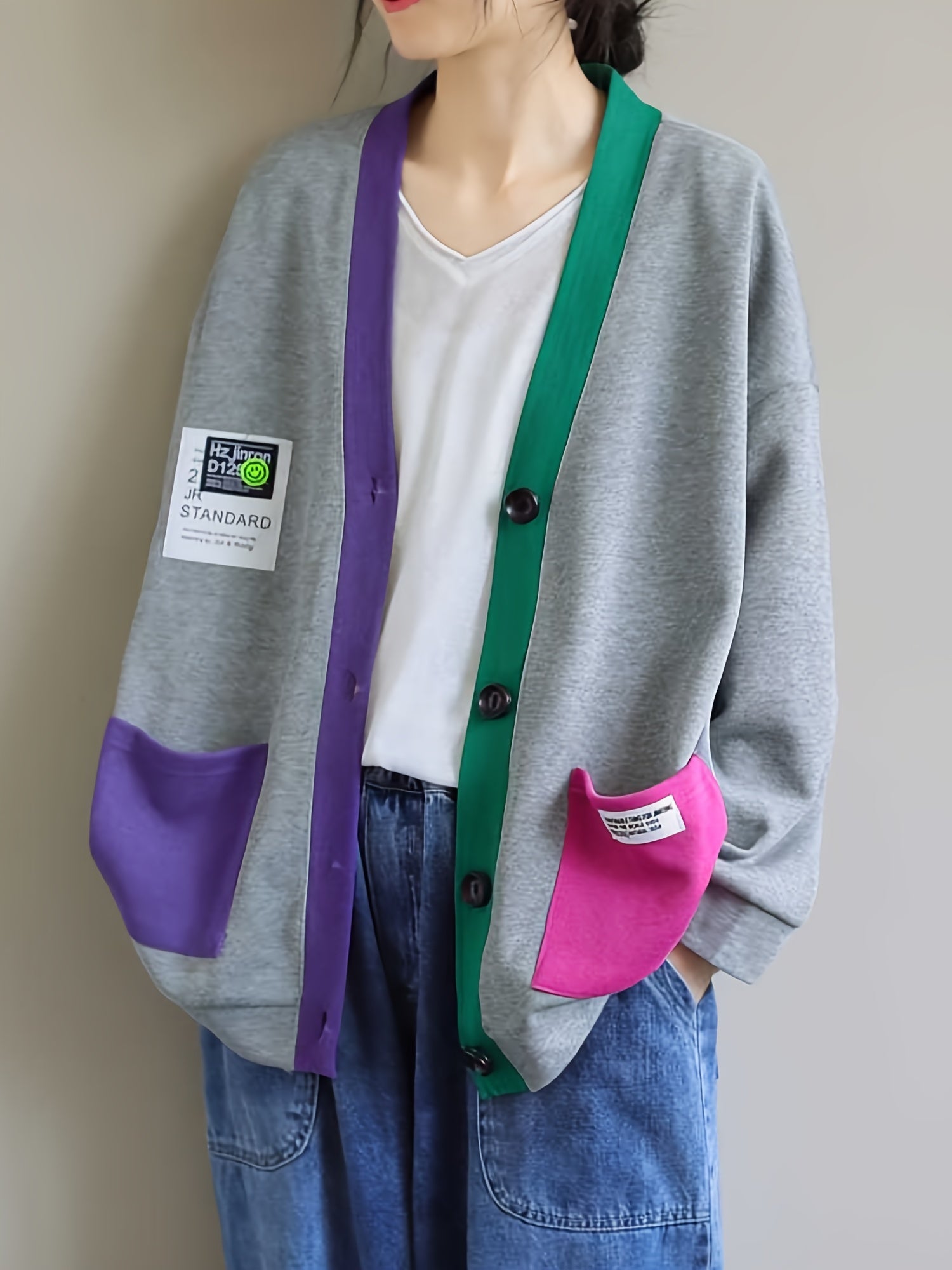 Drop Shoulder Casual Jacket for Women