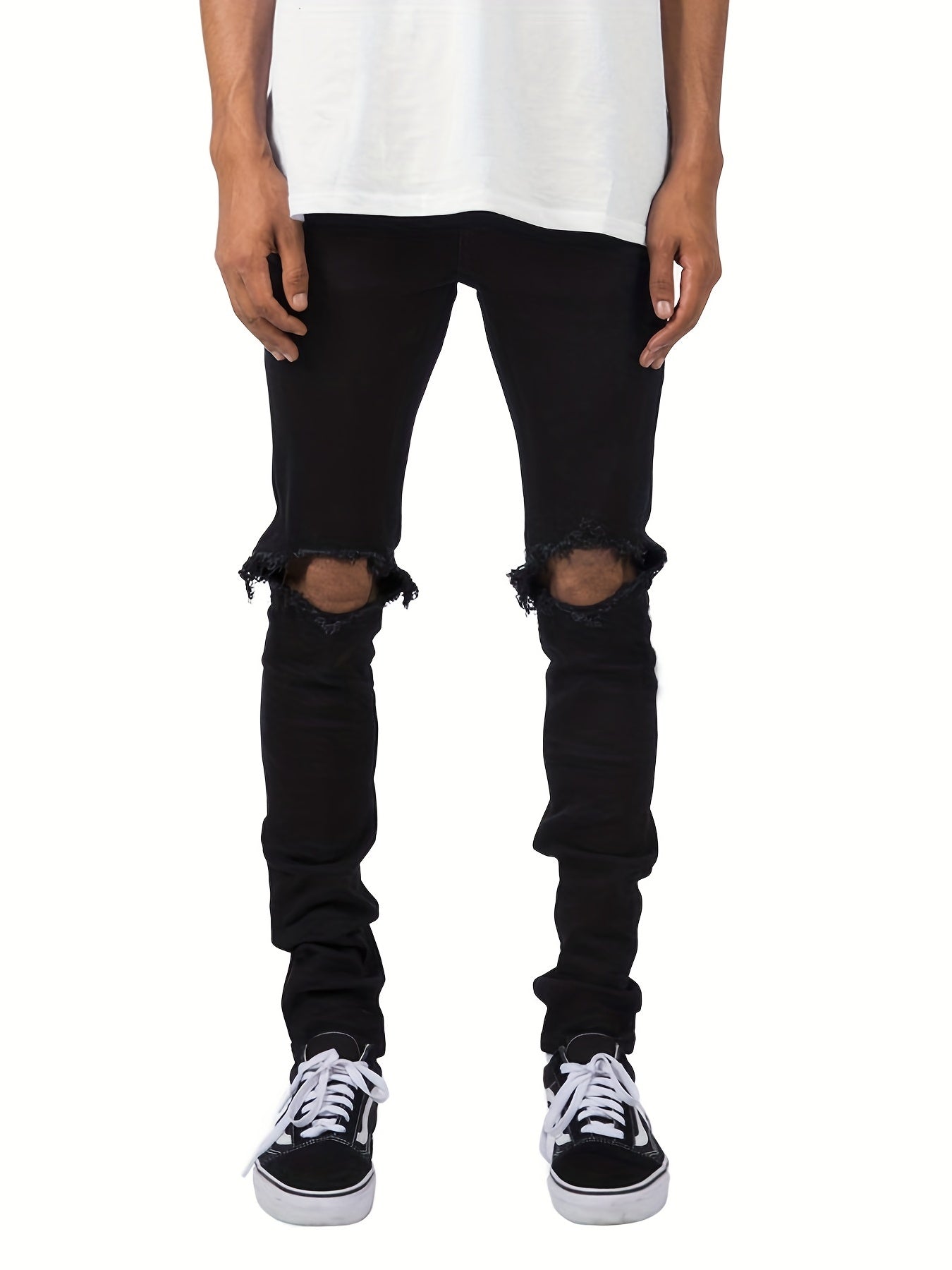 Mens Slim Fit Stretch Denim Jeans Spring Summer