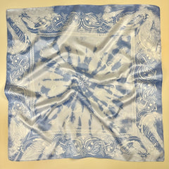 Tie Dye Paisley Silk Square Scarf for Women