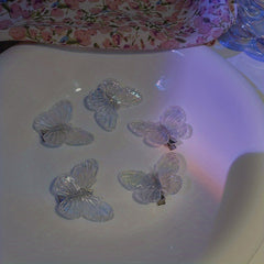 5pcs Y2K Butterfly Heart Flower Peach Hair Clips Girls Gift