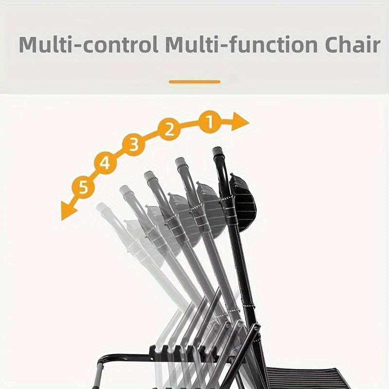 Foldable Lazy Chair Lounger with Headrest Adjustable Angle Bed Backrest Support