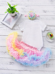 3pcs Baby My 1st Birthday Onesie & Tutu Set