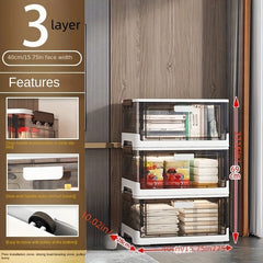 Foldable Shoes Storage Drawer Box with Doors Portable Storage Box