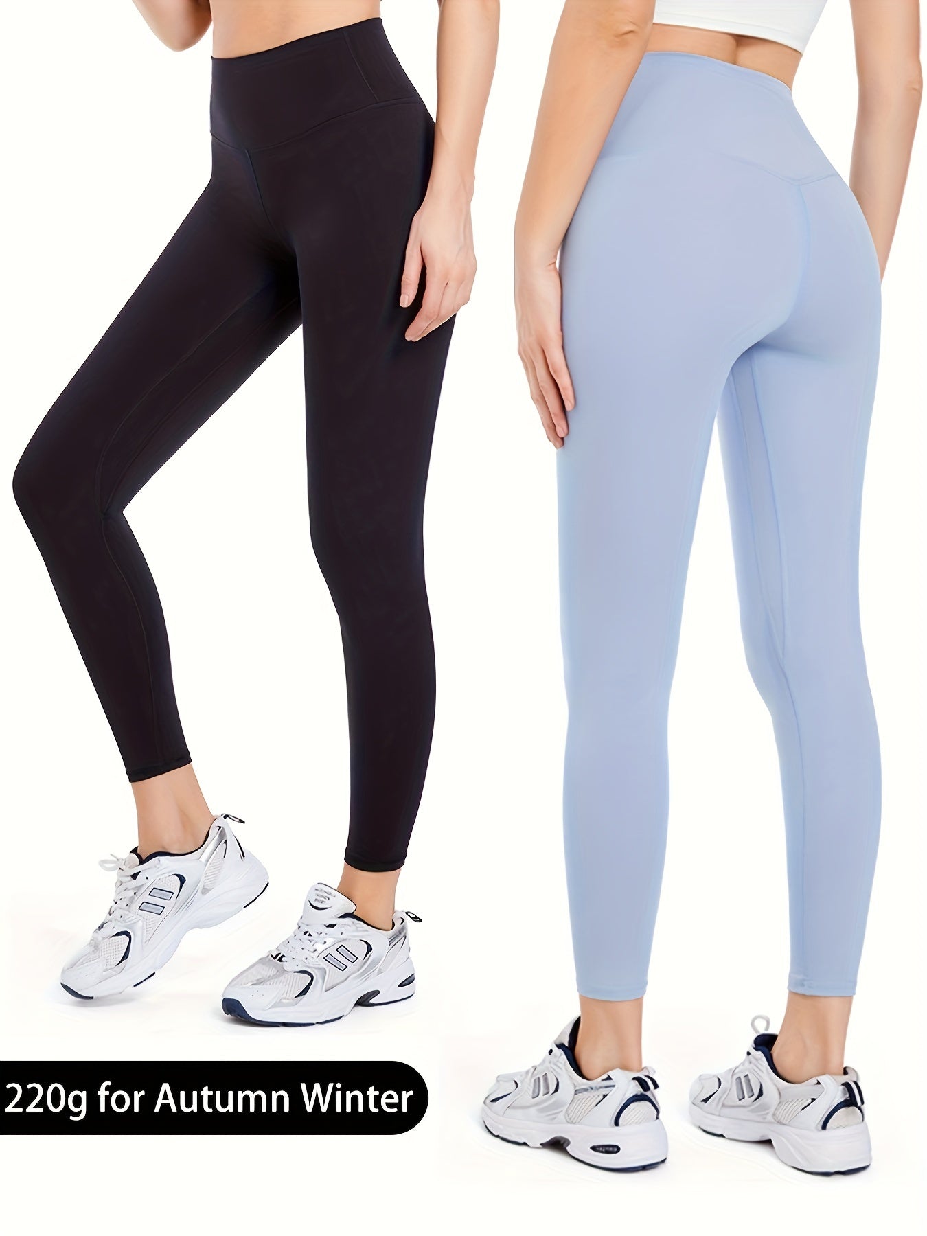 High Waist Yoga Leggings Solid Color Seamless Workout Pants