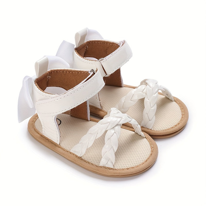 Bowknot Open Toe Baby Sandals Lightweight Anti Slip