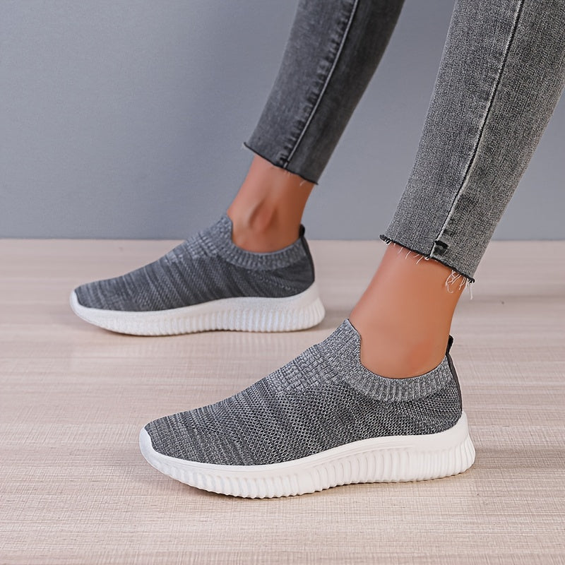 Women's Knitted Slip On Socks Shoes Breathable Mesh Running Shoes