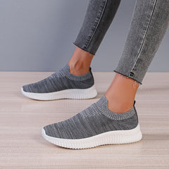 Women's Knitted Slip On Socks Shoes Breathable Mesh Running Shoes