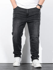 Men's Washed Cotton Slim Fit Mid Stretch Jeans
