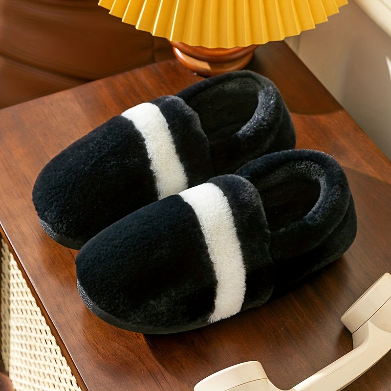 Plush Lined Fuzzy Slippers Non Slip Indoor Shoes