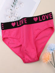 6pcs Letter Print Briefs Comfy & Stretchy Intimates Panties Women's Underwear